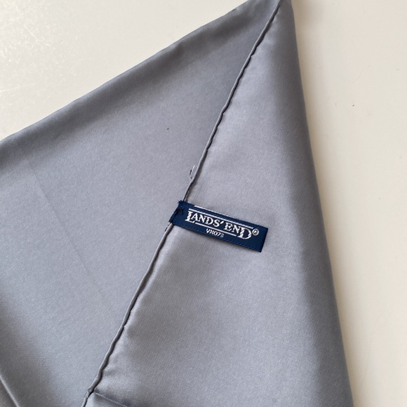 Lands End Silk Pocket Square Dusty Blue - Picture 3 of 7